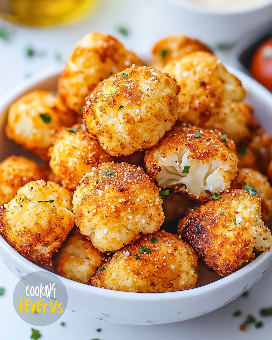 Crispy Parmesan Cauliflower Bites