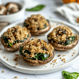 Savory Quinoa Stuffed Portobello Mushrooms