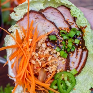 Smoked Pork Loin Asian Lettuce Cups