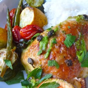 Lemon Chicken with Summer Vegetables & Capers