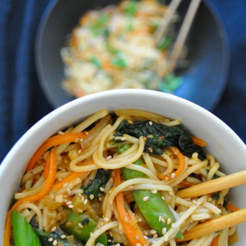 Veggie Szechuan noodles