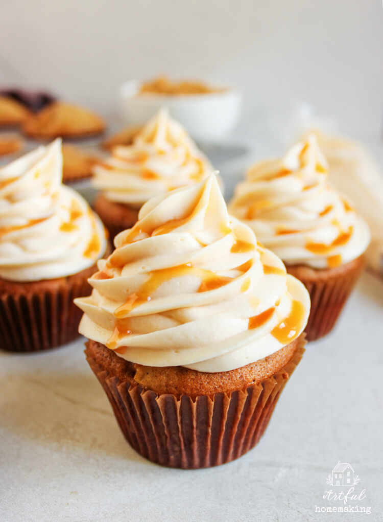 Apple Spice Cupcakes with Salted Caramel Frosting
