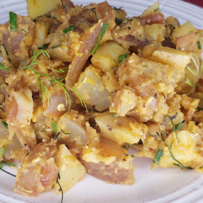 Caramelized Onion Potato & Lentil Salad