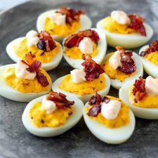 Buffalo Deviled Eggs With Crispy Bacon