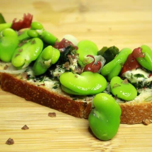 Fava Bean Tartine with Seaweed Butter