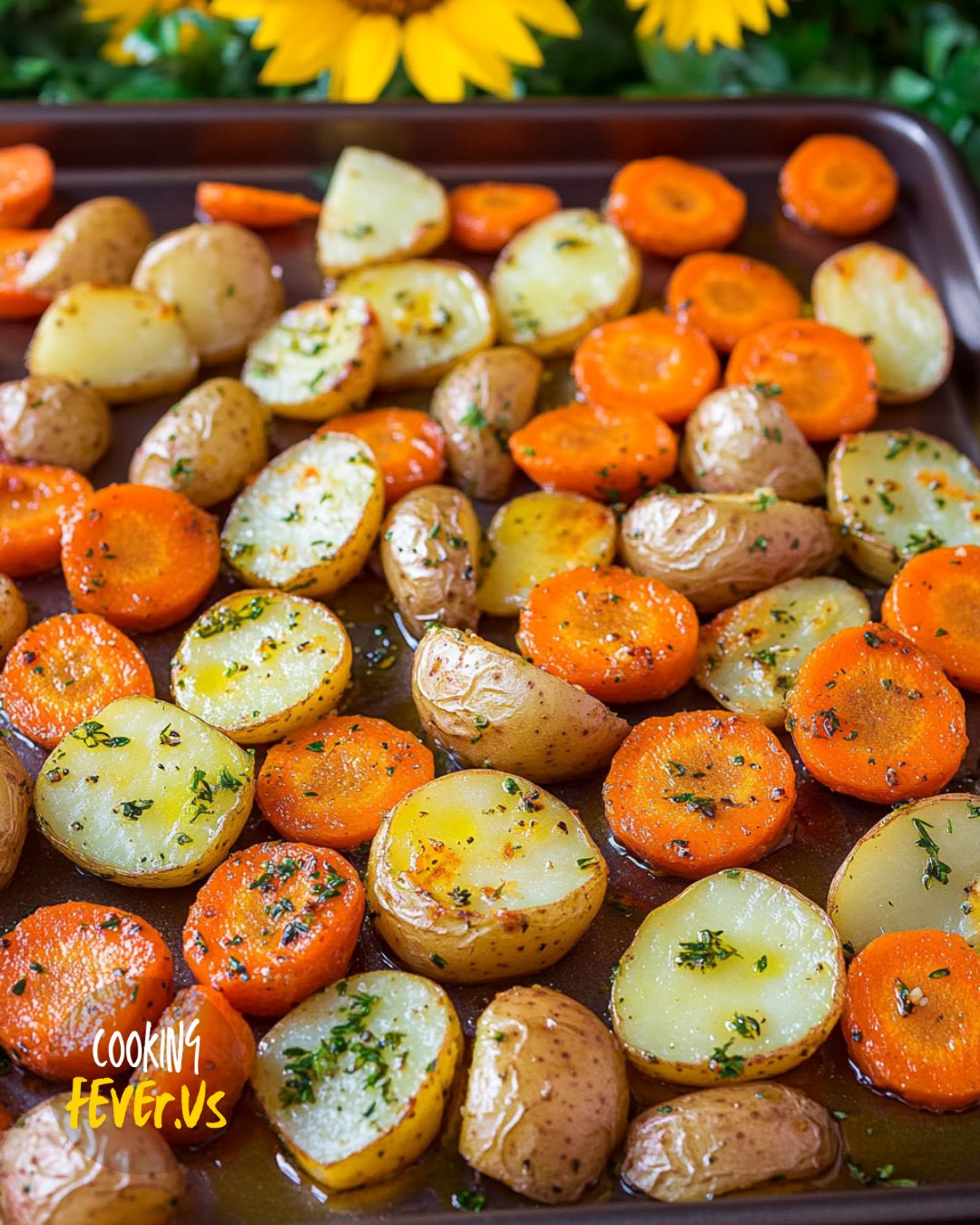 Garlic Roasted Potatoes and Carrots