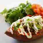 Lentil stuffed sweet potatoes