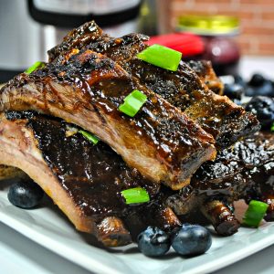 Ribs With Easy Blueberry BBQ Sauce