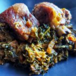 Braised pork ribs with savoy cabbage