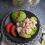 Deconstructed avocado Ritz with ruby grapefruit