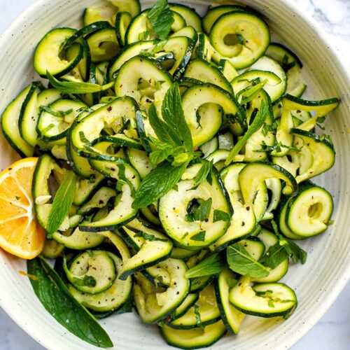 Zucchini Salad With Lemon & Mint (Takes 10 Minutes!)