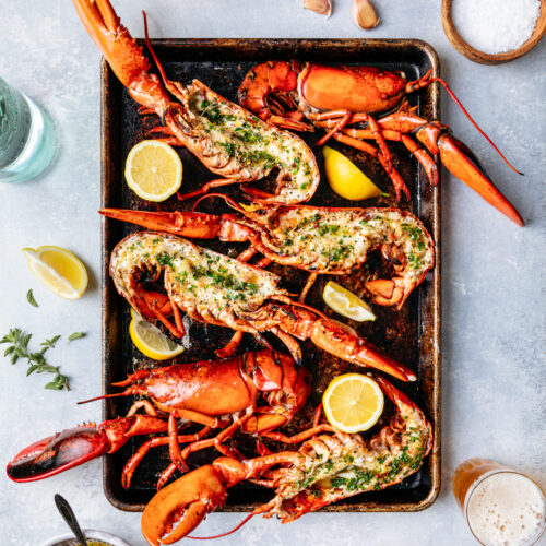 Split Broiled Lobster with Herb Butter