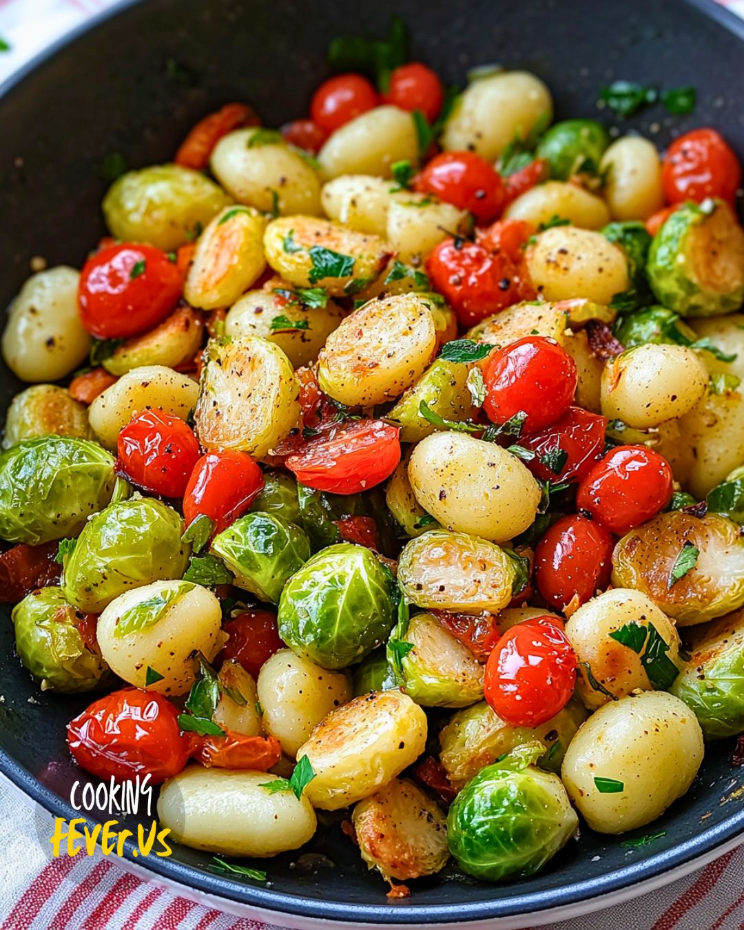 Brussels Sprouts, Cherry Tomatoes and Gnocchi
