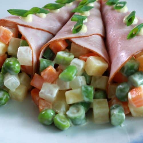 Ham Rolls with Macédoine Vegetables