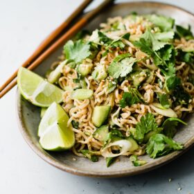 Spicy Peanut Noodles with Cucumber