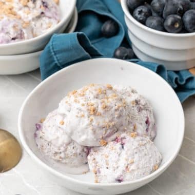 No Churn Blueberry Muffin Ice Cream