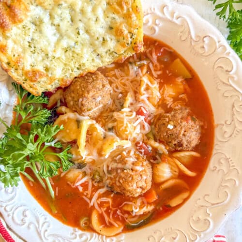 Minestrone Soup with Meatballs