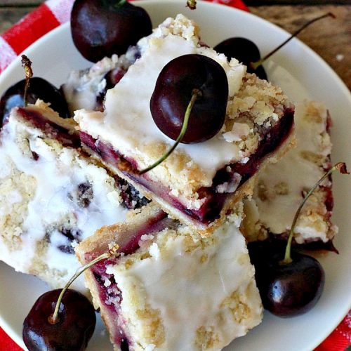 Cherry Bars with Almond Drizzle