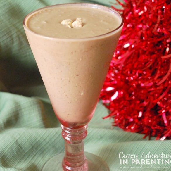 Mocha Peanut Butter Espresso Shake with Almond Milk and Flax