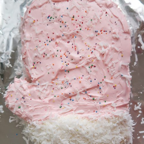 Fuzzy Mitten Cake
