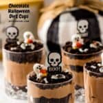 Chocolate Halloween Dirt Cups Dessert