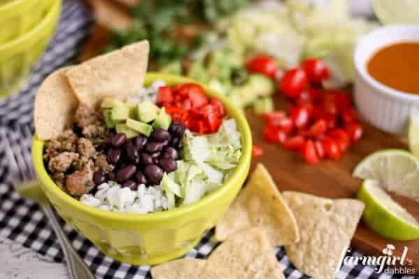 Turkey Taco Bowls with Cilantro Lime Rice