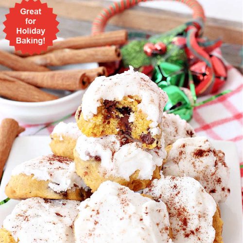 Iced Pumpkin Chocolate Chip Cookies