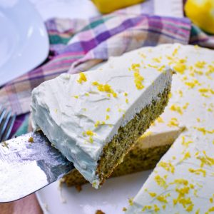 Lemon Zucchini Keto Olive Oil Cake