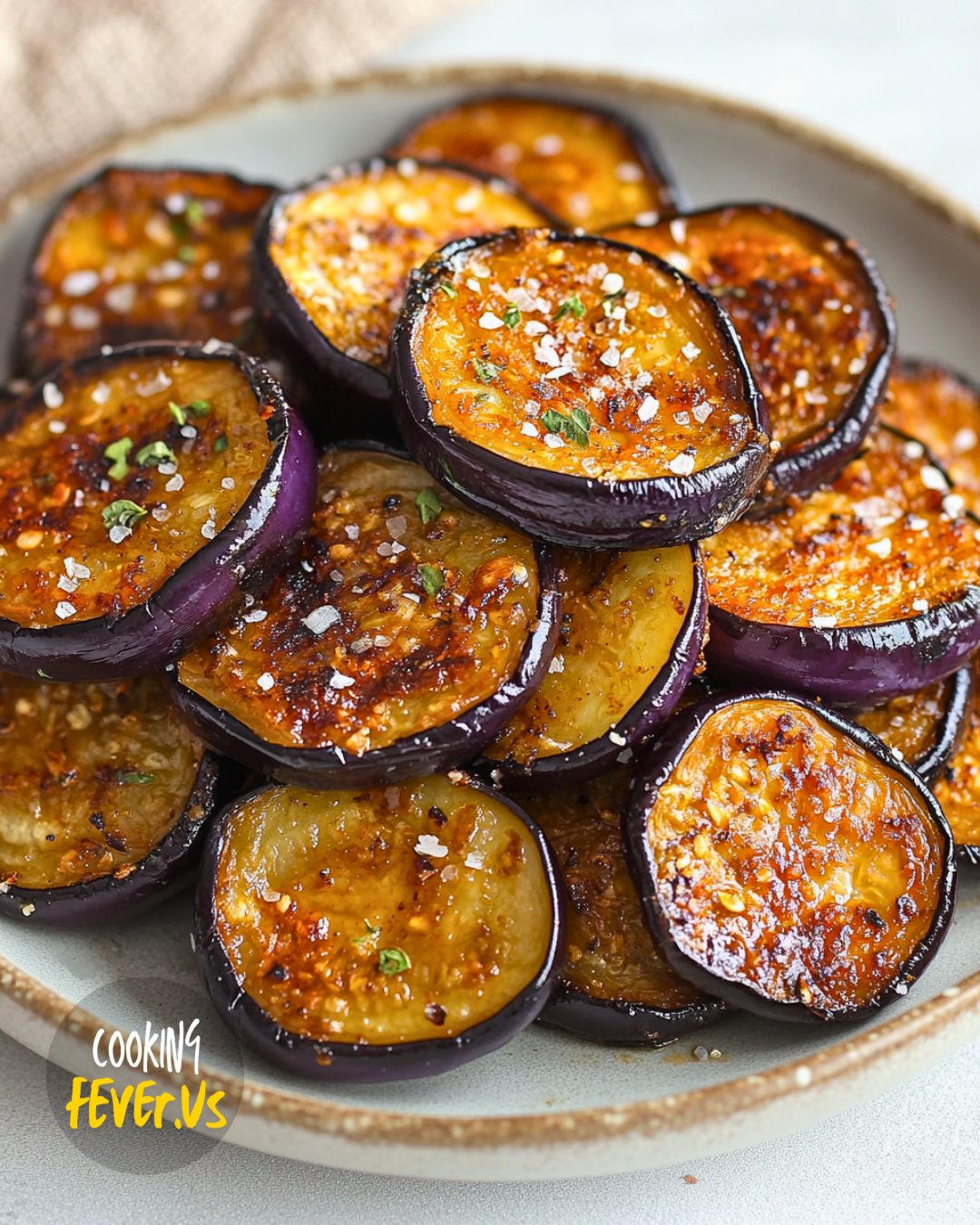 Crispy Roasted Eggplant with Garlic & Spice