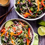 Colorful Jicama Noodle Salad with Creamy Tahini-Ginger Dressing