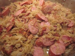 Kielbasa and Sauerkraut Skillet