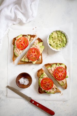 Tuna Avocado Toast with Tomato