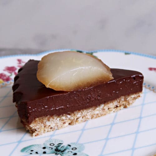 Chocolate and Poached Pear Torte