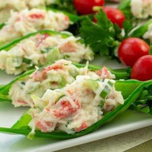 Crab Stuffed Snow Peas