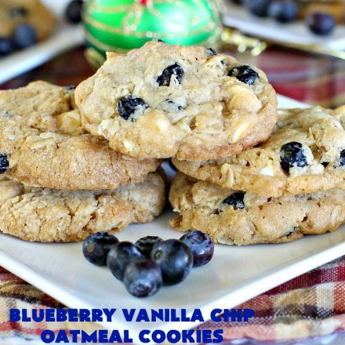 Blueberry Vanilla Chip Oatmeal Cookies