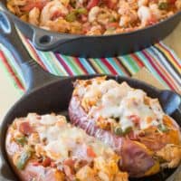 Jambalaya Stuffed Baked Sweet Potatoes