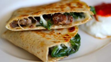 Leftover Steak and Spinach Quesadilla with Provolone