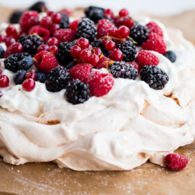 Berry Pavlova with Lemon Whipped Cream