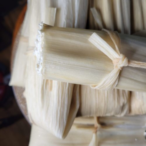 Tamales w/ Tomatoes, Poblano Peppers, & Jalapeños