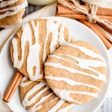 Molasses Cookies with Powdered Sugar Glaze