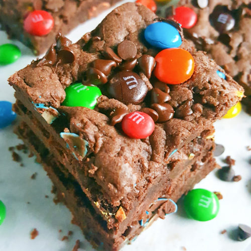 Double Chocolate Chip M&M's Cookie Bars