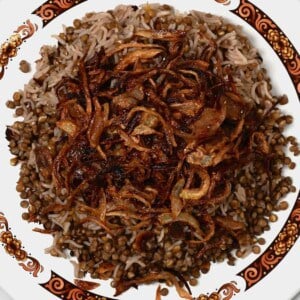 Mujadara: Lentils and Rice with Crispy Onions