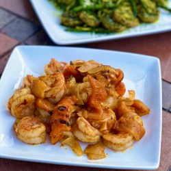 Roasted Pepper & Onion Shrimp Saute