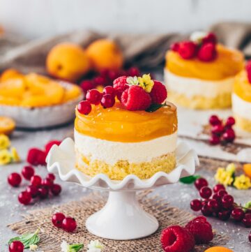 Vegan Apricot Mini Cheesecakes