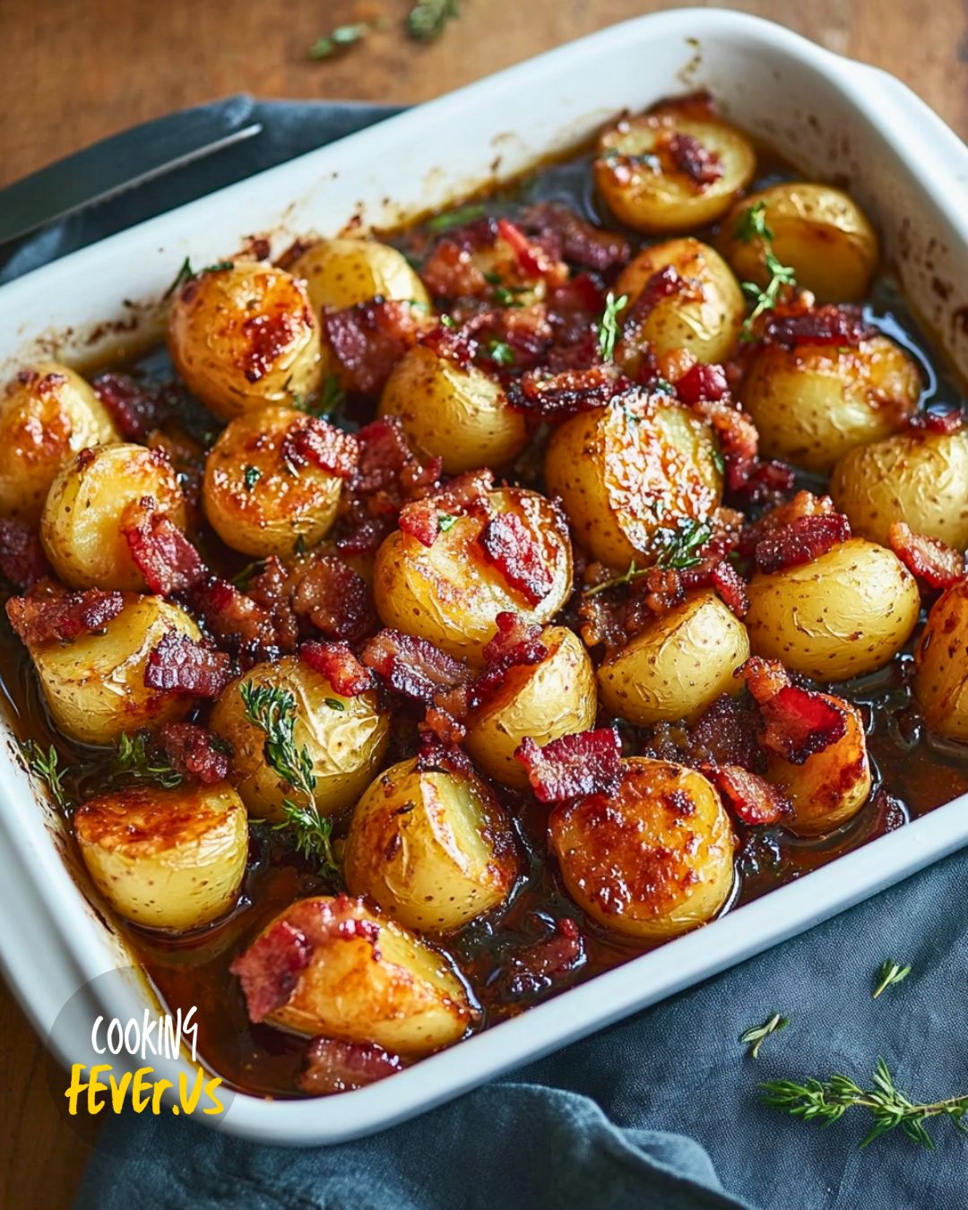 Golden Syrup and Bacon Roast Potatoes