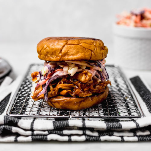 Pulled Chicken with Green Apple Coleslaw (No Slow Cooker)