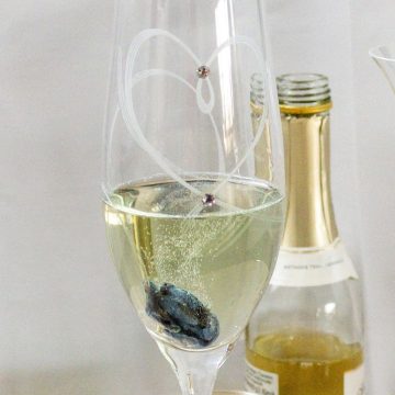 Candied Violets with Sparkling Wine