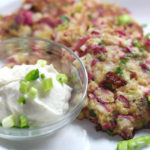Radish Scallion Fritters with Yogurt Dip