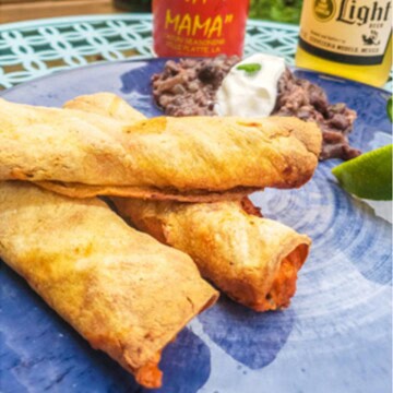 Air Fryer Buffalo Chicken Taquitos