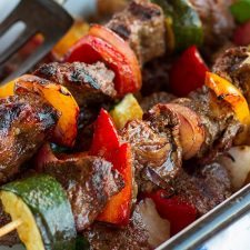 Kangaroo & Vegetables Skewers In Red Wine Marinade